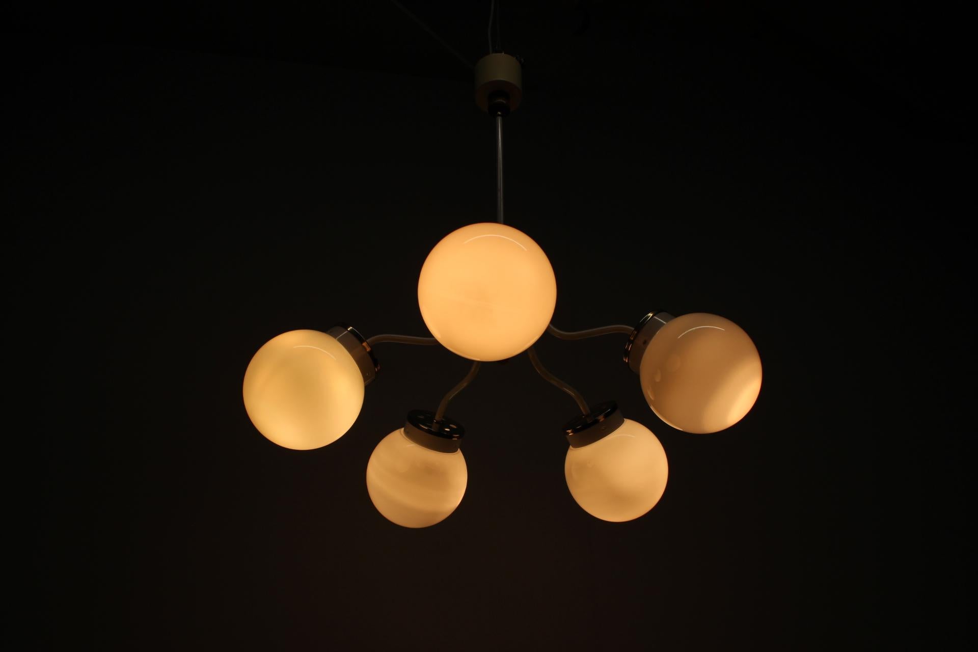 Lampadario in vetro anni '70, Cecoslovacchia in vendita 4