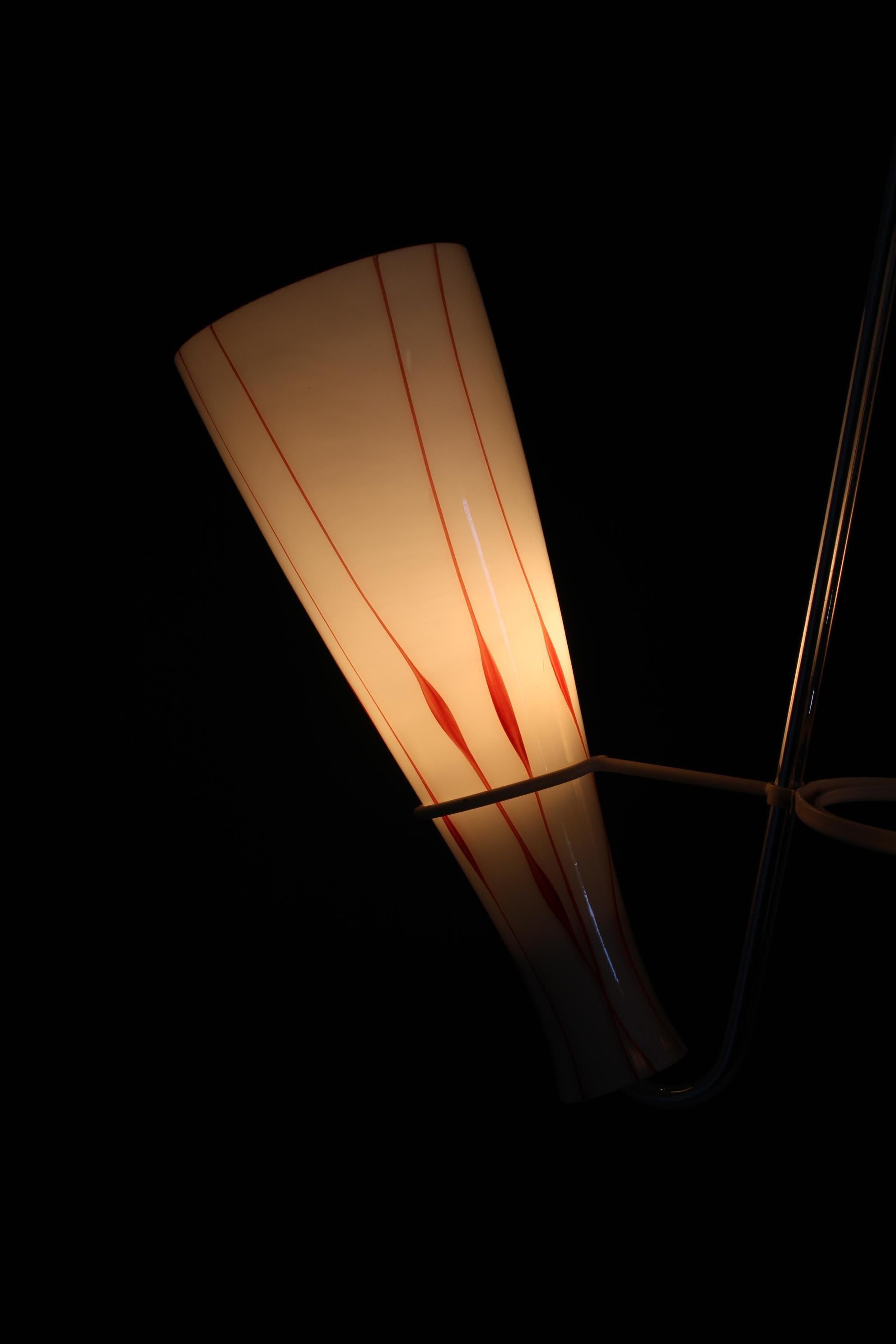 1970s Glass Chandelier , Czechoslovakia For Sale 6