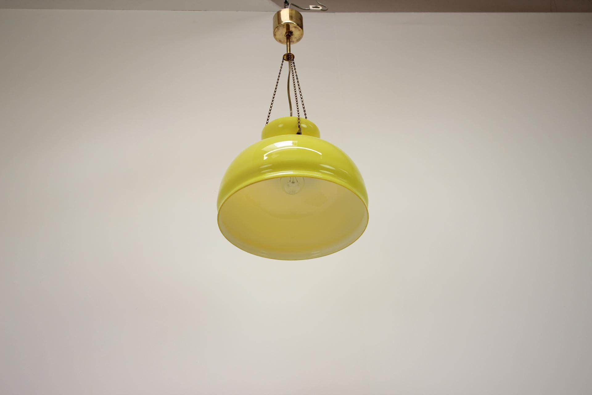 Mid-Century Modern 1970's Glass Chandelier, Czechoslovakia For Sale