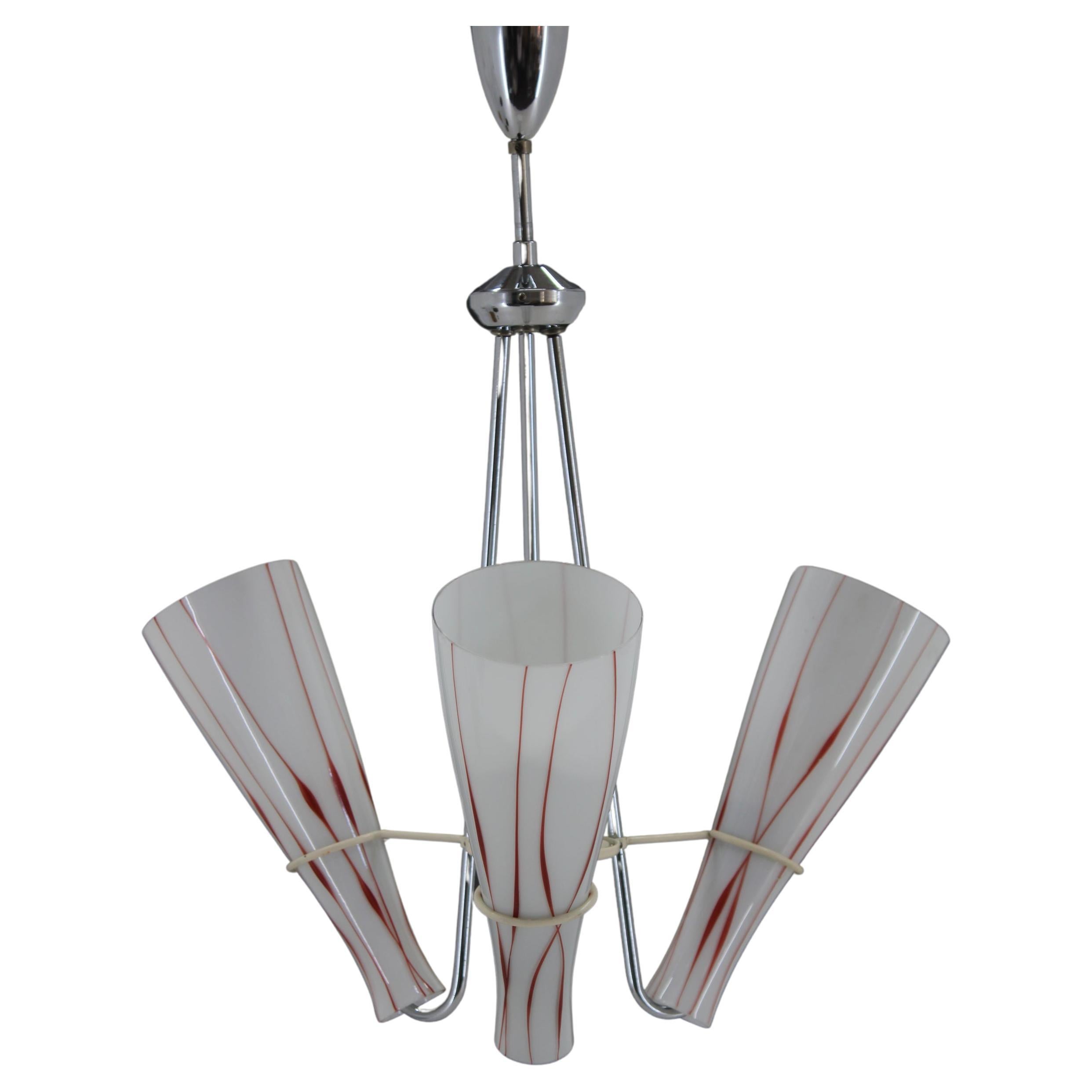 Lustre en verre des années 1970, Tchécoslovaque