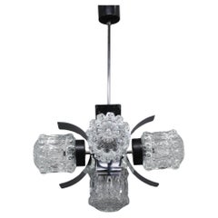 1970s Glass Chandelier, Czechoslovakia