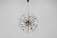 1970er kronleuchter aus glas und pusteblumen in messingausführung von Kamenicky Senov