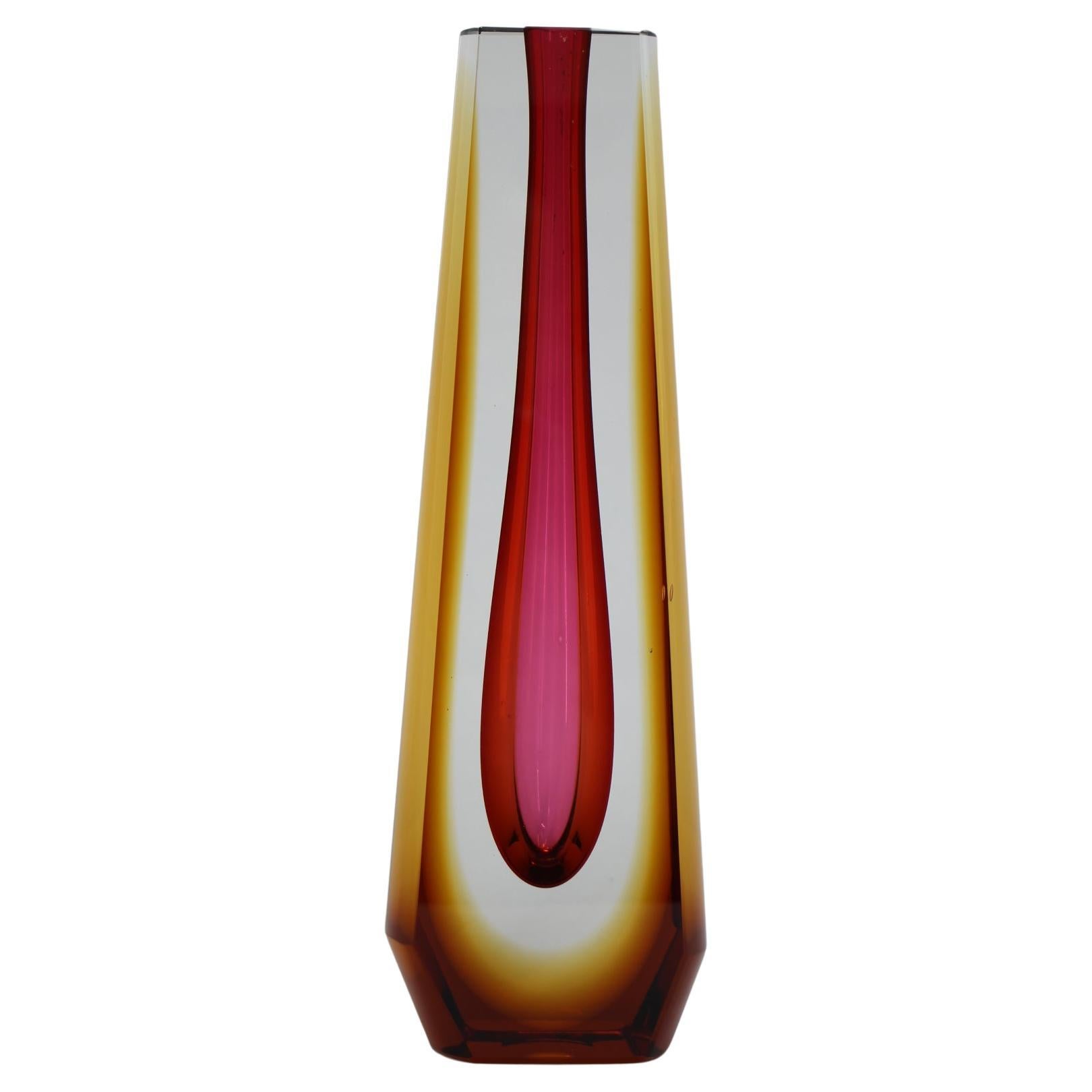 1970s Glass Design Vase by Pavel Hlava, Czechoslovakia