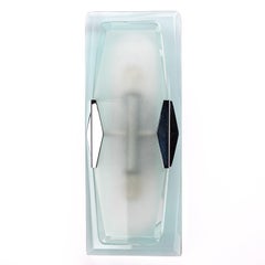 Wandleuchte aus Glas und Metall aus den 1970er Jahren von Veca