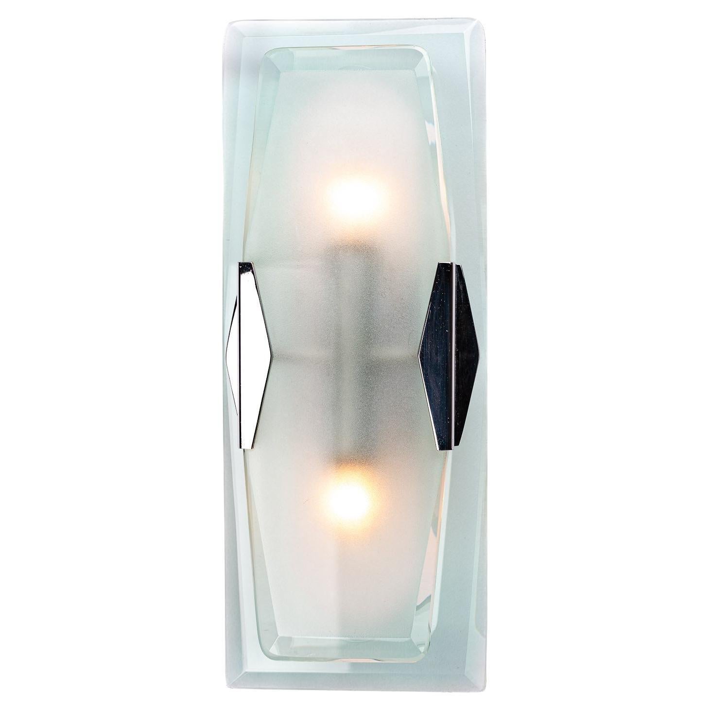 1970's Glass & Metal Wall light by Veca