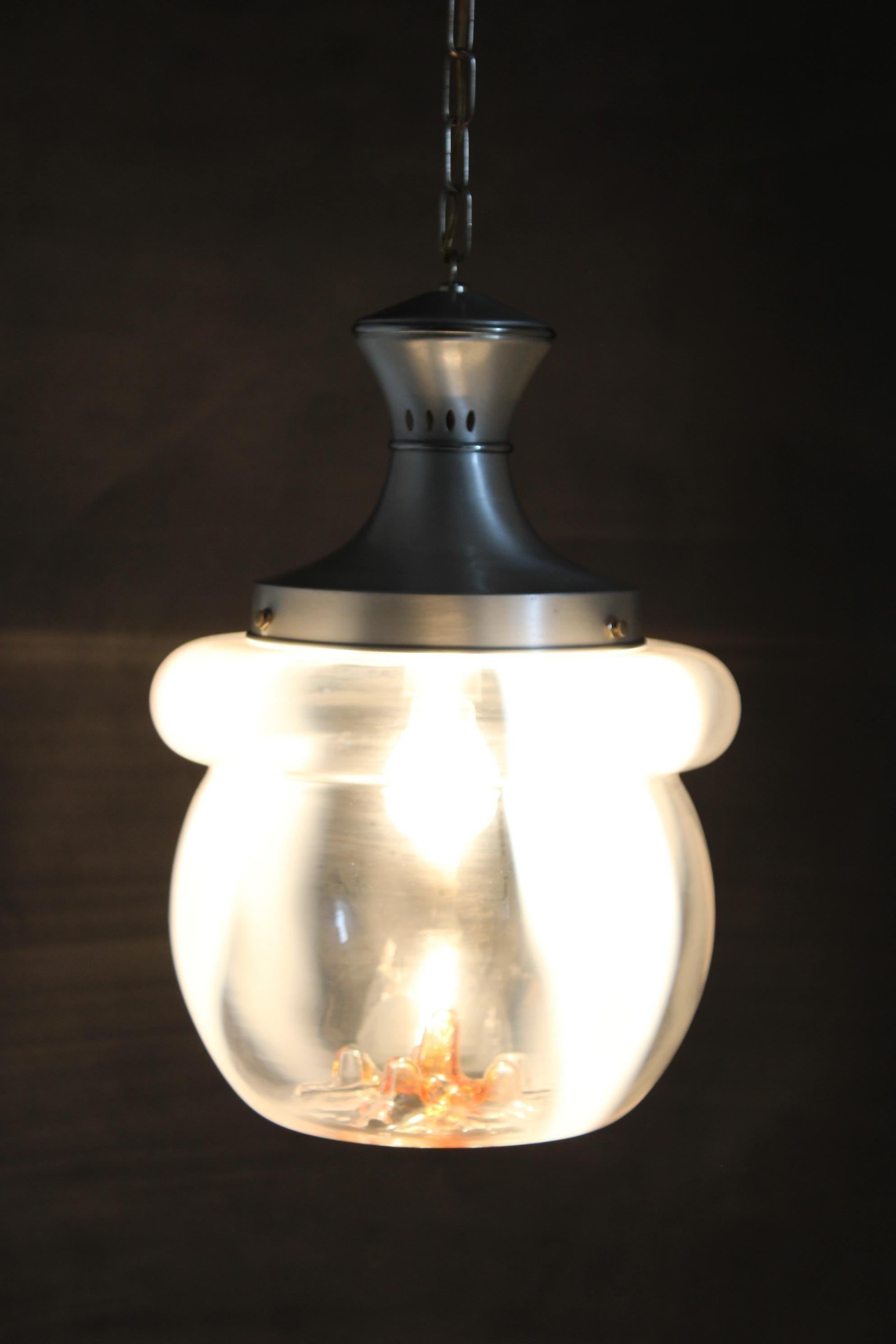 Lampada a sospensione in vetro di Murano degli anni '70, Italia in vendita 5