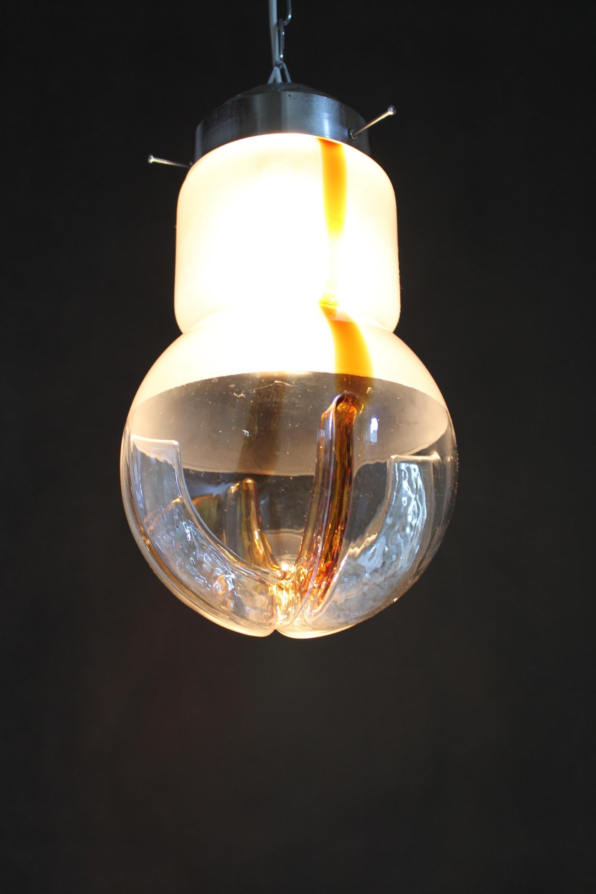 Lampada a sospensione in vetro di Murano degli anni '70, Italia in vendita 5