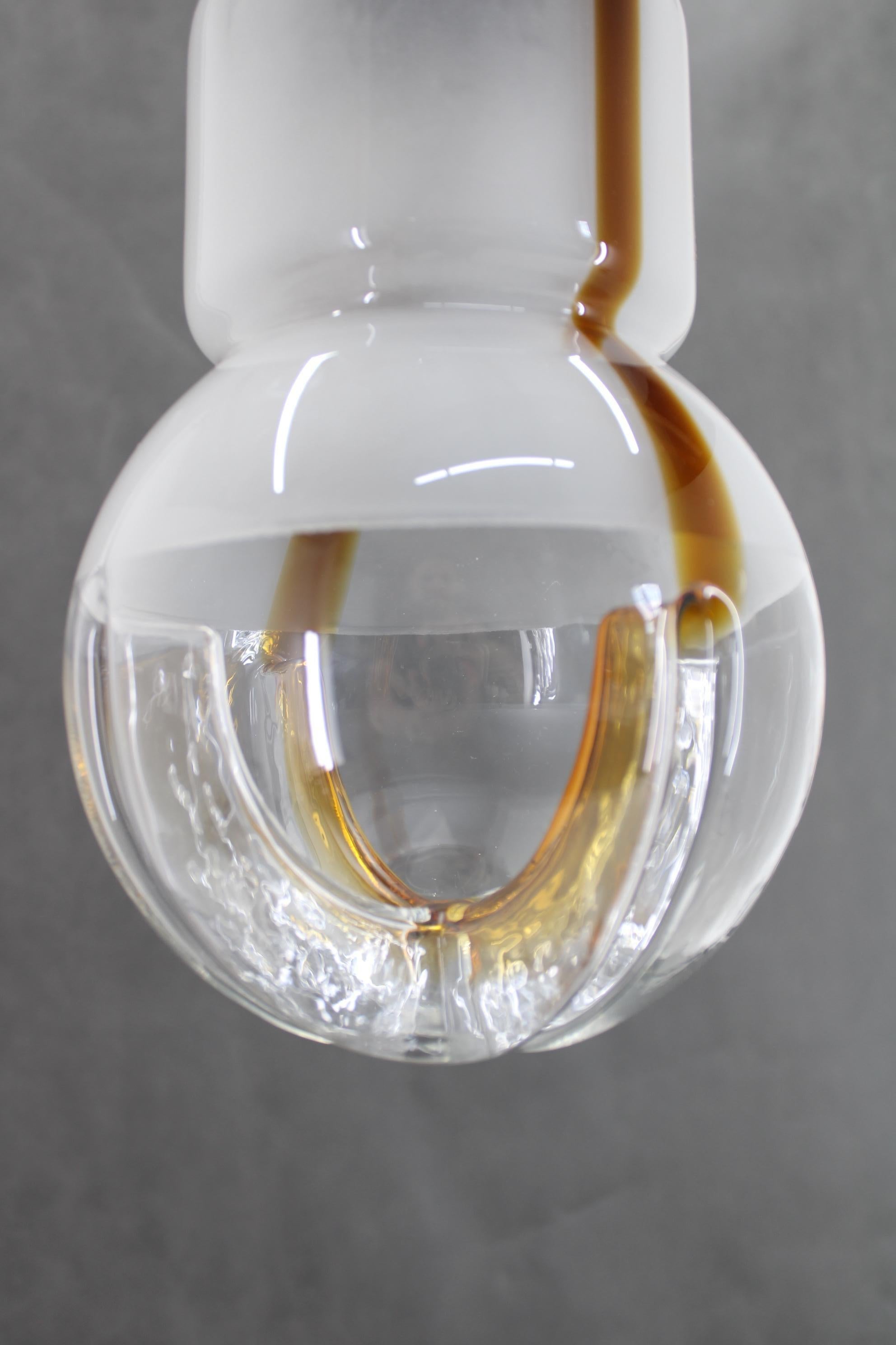 Lampada a sospensione in vetro di Murano degli anni '70, Italia in vendita 2