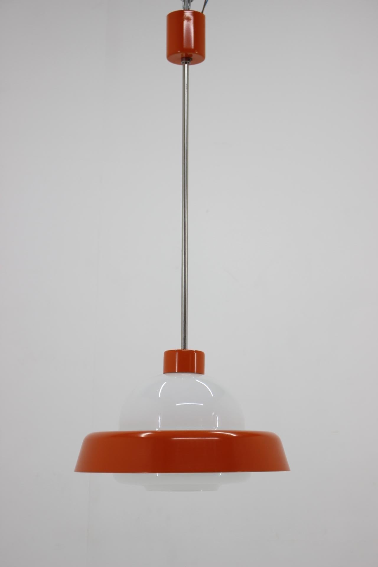 Mid-Century Modern 1970s Glass Pendant Lamp by Kamenicky Senov, Czechoslovakia For Sale