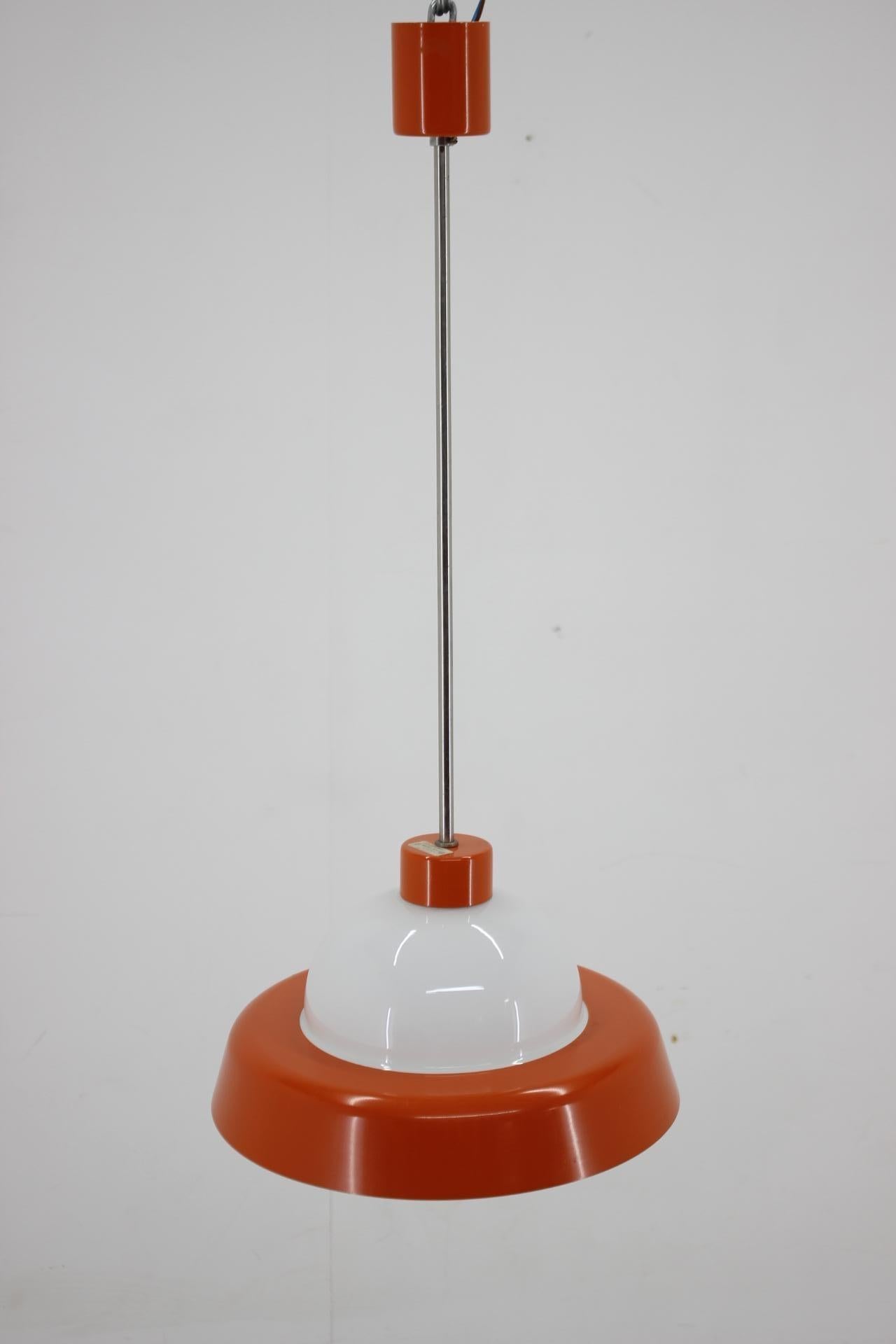 1970s Glass Pendant Lamp by Kamenicky Senov, Czechoslovakia In Good Condition For Sale In Praha, CZ