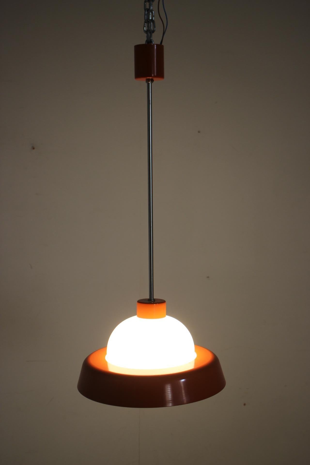 1970s Glass Pendant Lamp by Kamenicky Senov, Czechoslovakia For Sale 4
