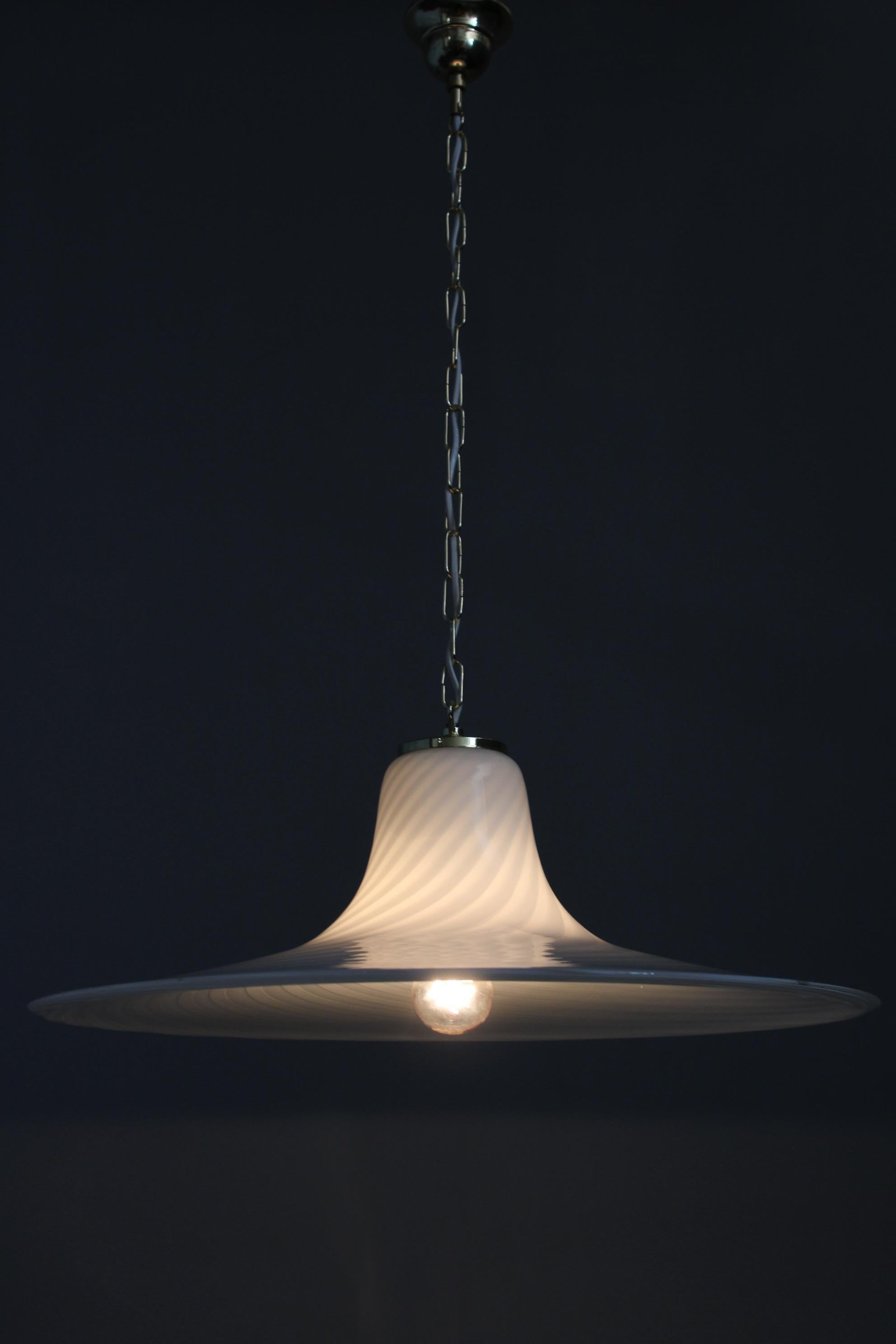 1970s Glass Pendant light By Venice Glass, Italy For Sale 3