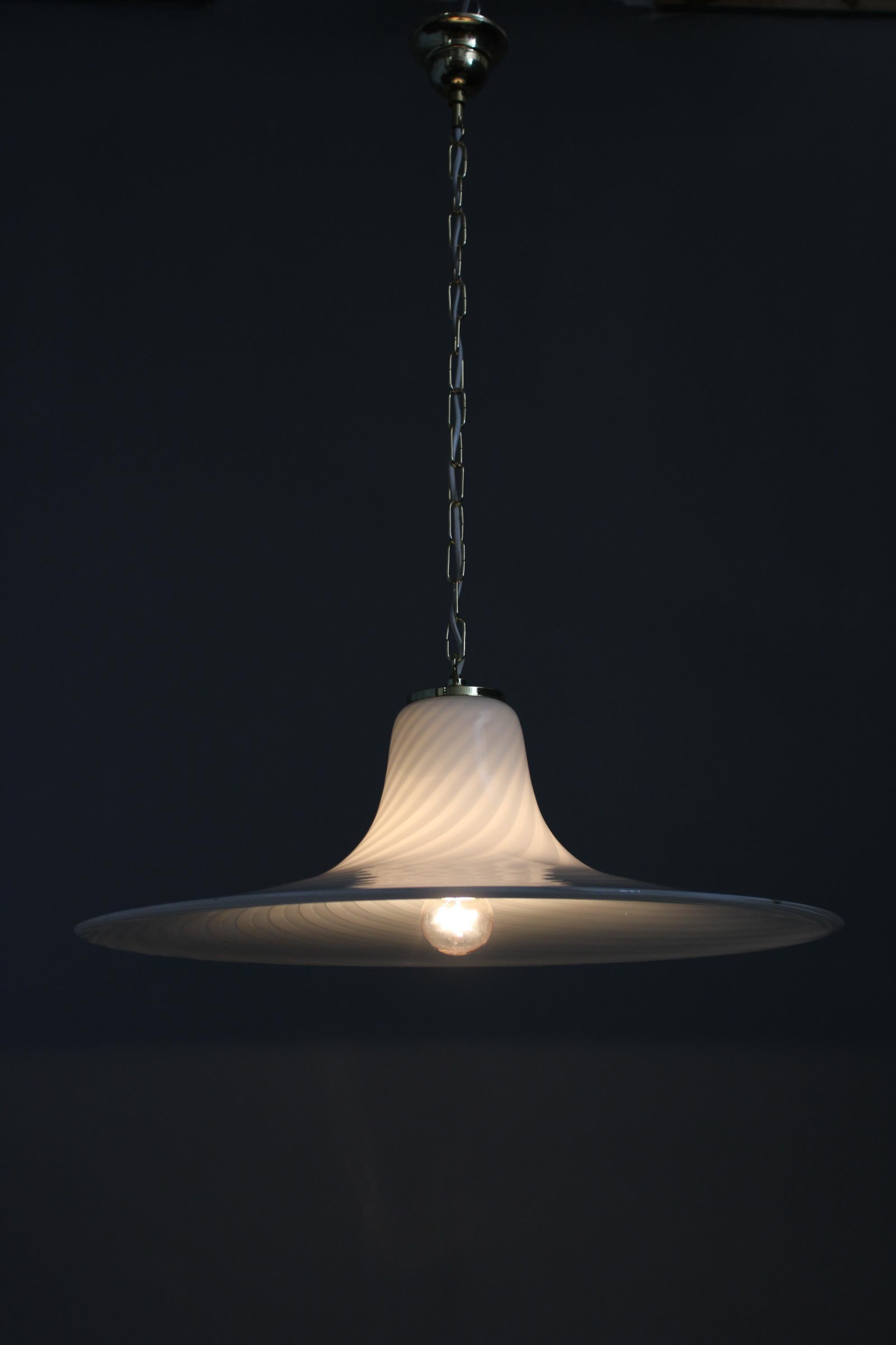 1970s Glass Pendant light By Venice Glass, Italy For Sale 4