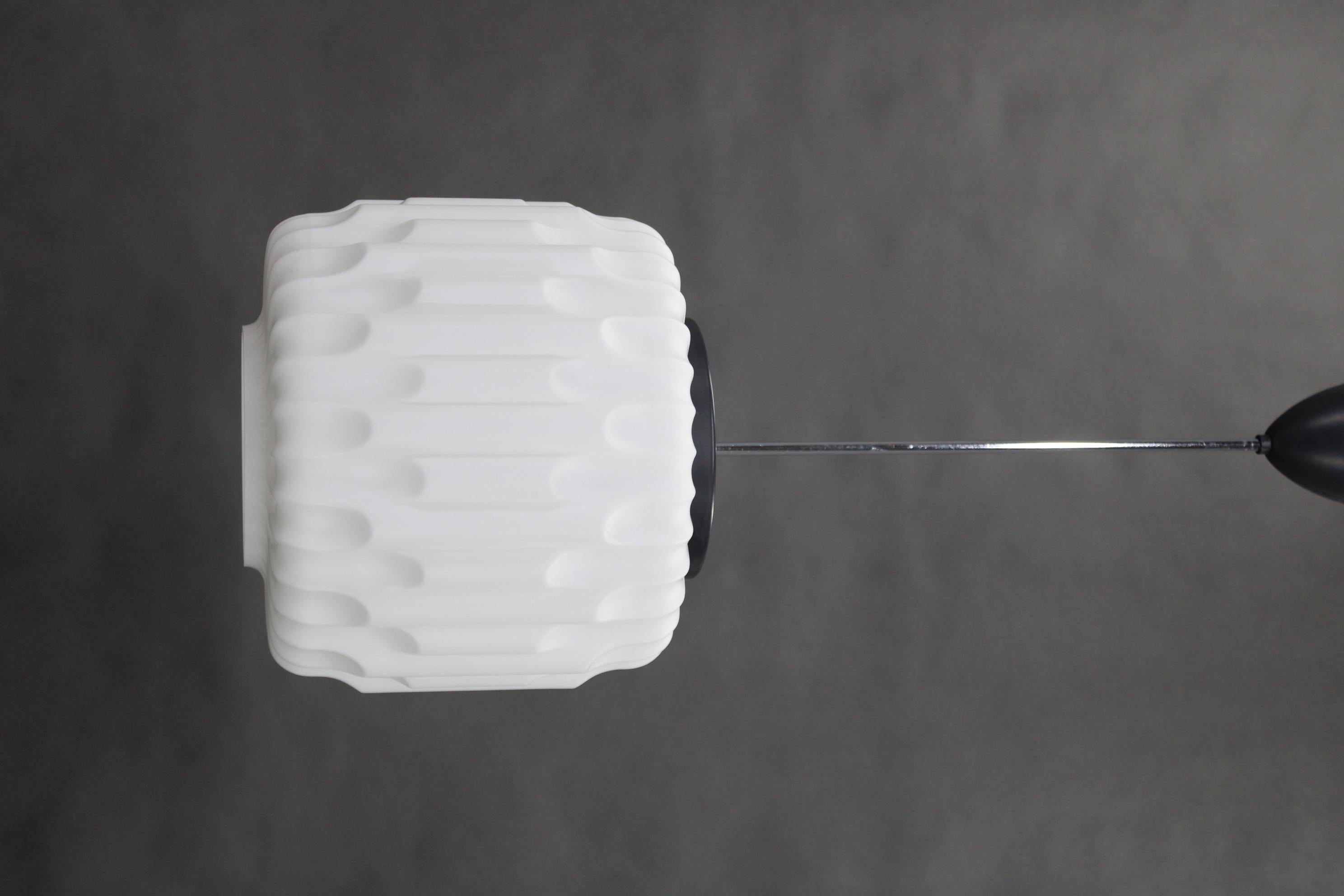 Mid-Century moderno Lampada a sospensione in vetro degli anni '70, Cecoslovacchia in vendita