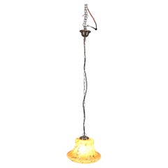 1970's Glass Pendant Light, Czechoslovakia