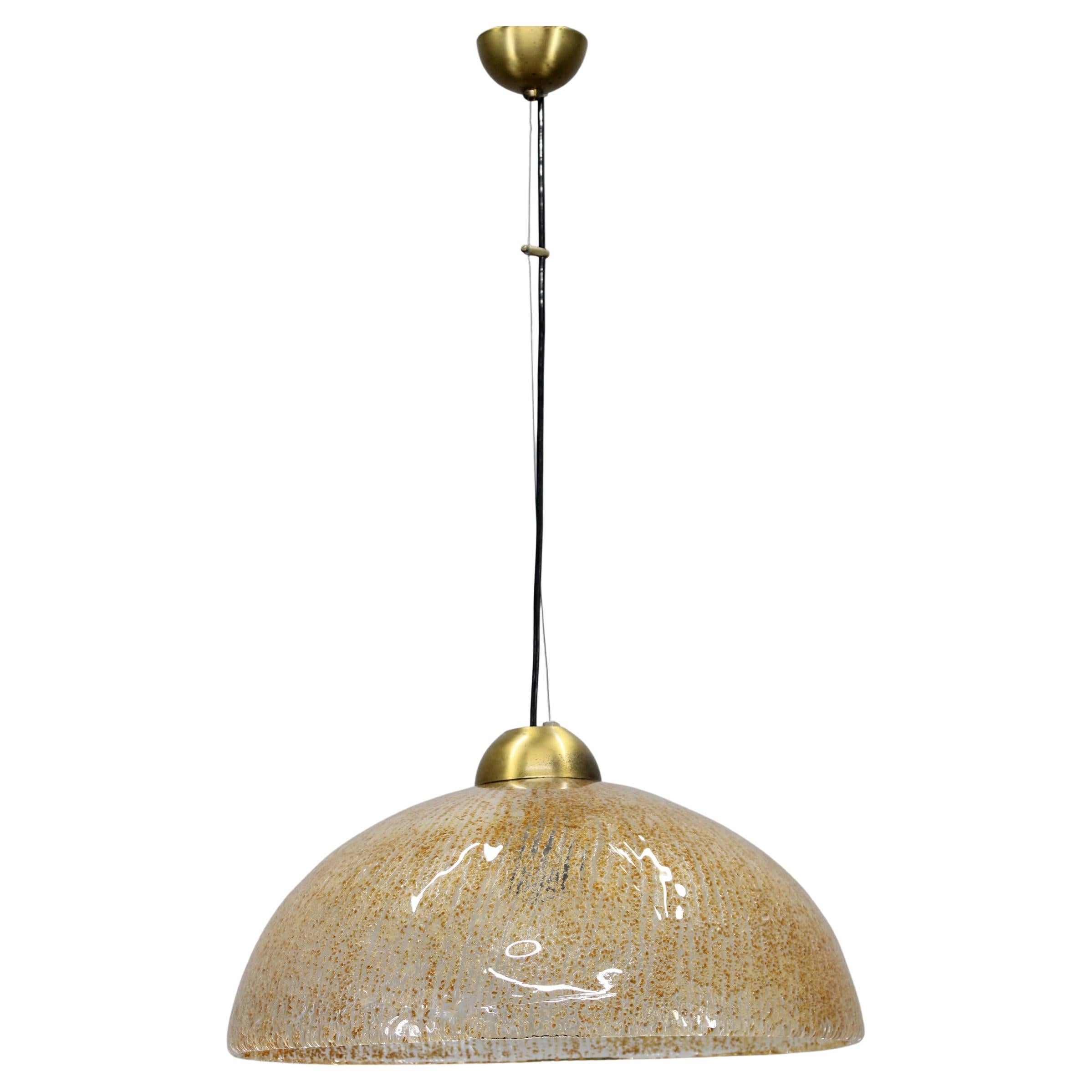 1970s Glass Pendant Light , Italy