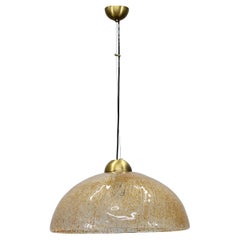 1970s Glass Pendant Light , Italy