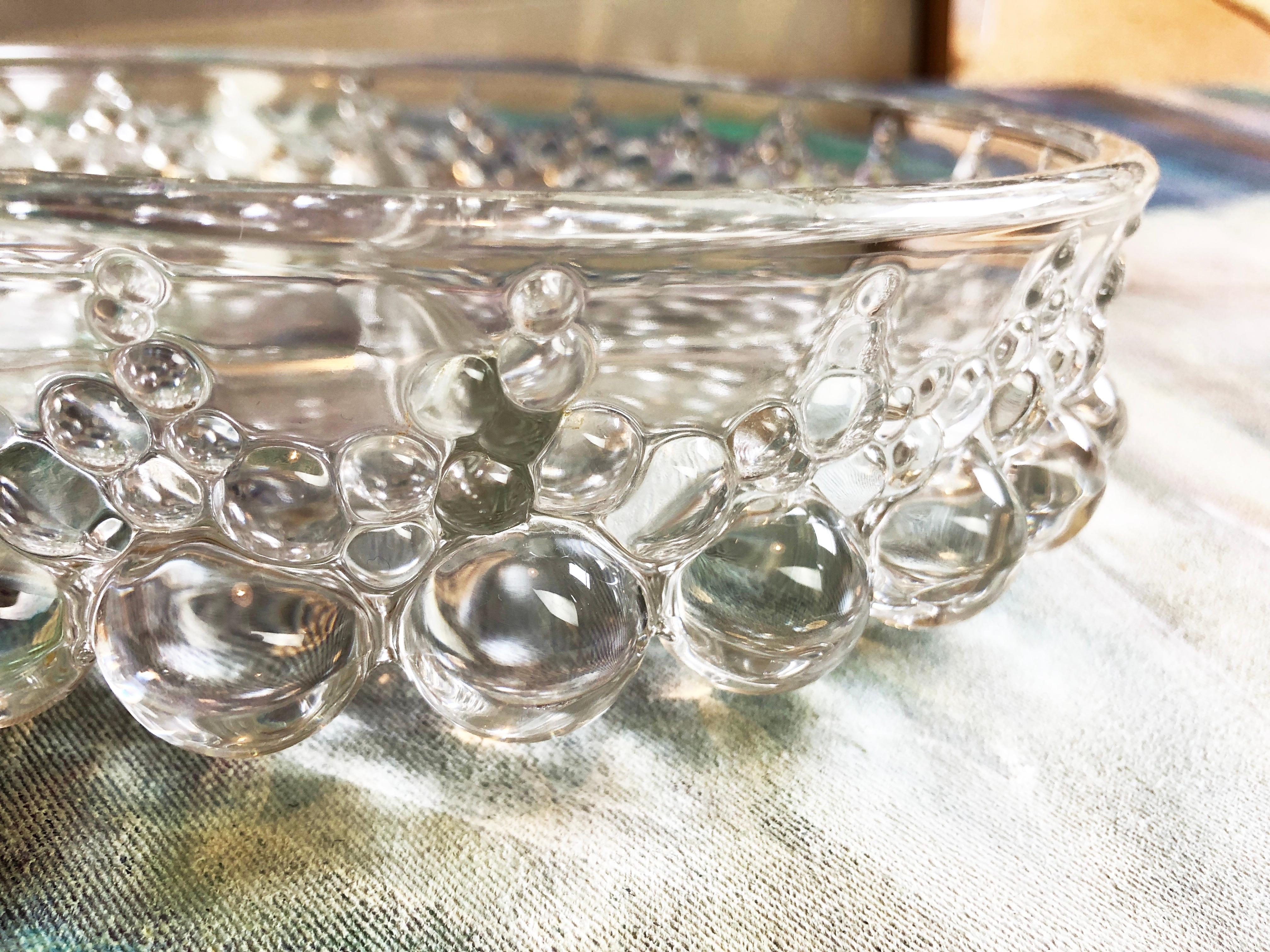 1970s Glass Snack Bowl ''Bolero Bubbles'' by Walther Glas, West Germany 2