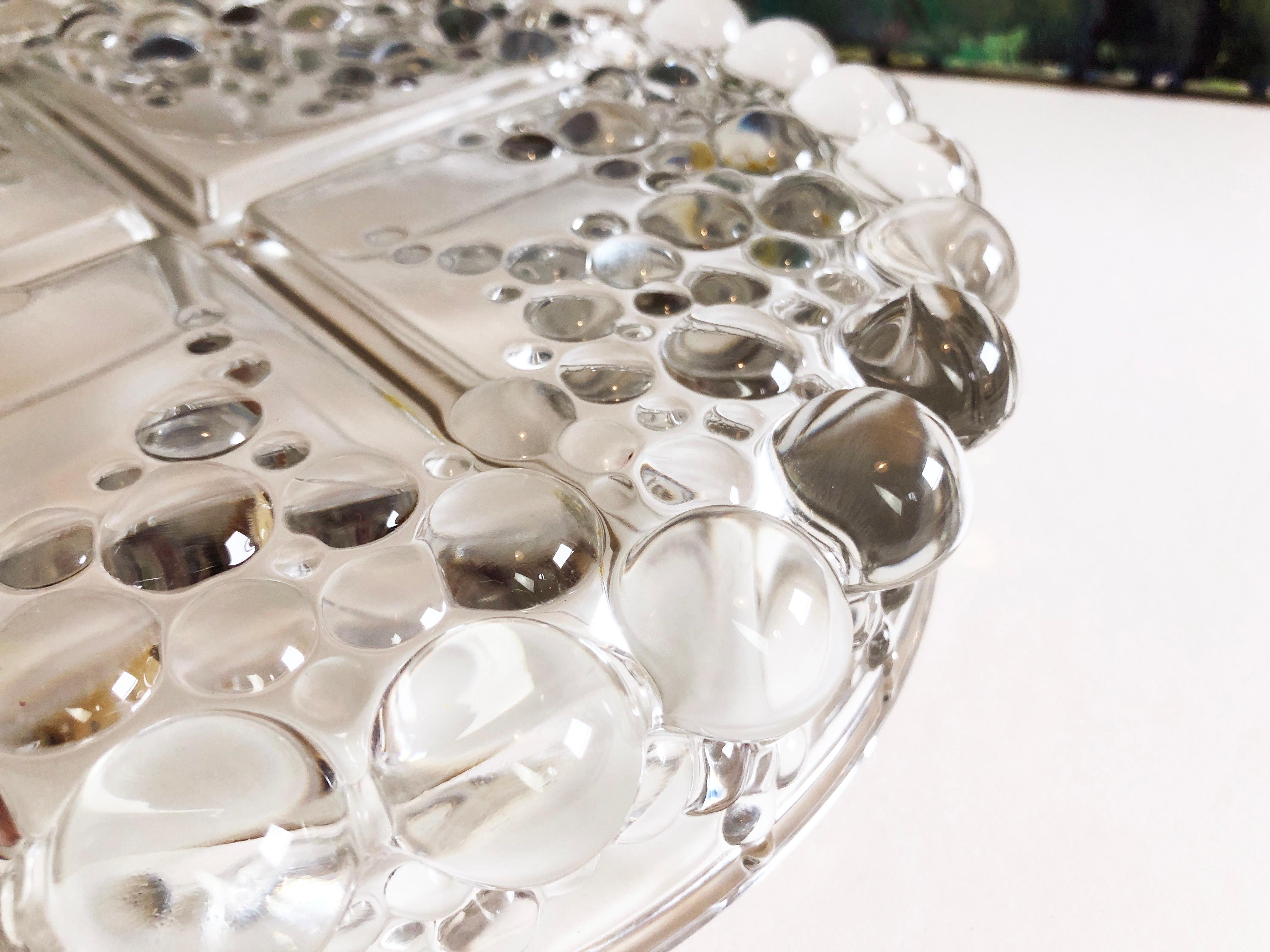 1970s Glass Snack Bowl ''Bolero Bubbles'' by Walther Glas, West Germany 3