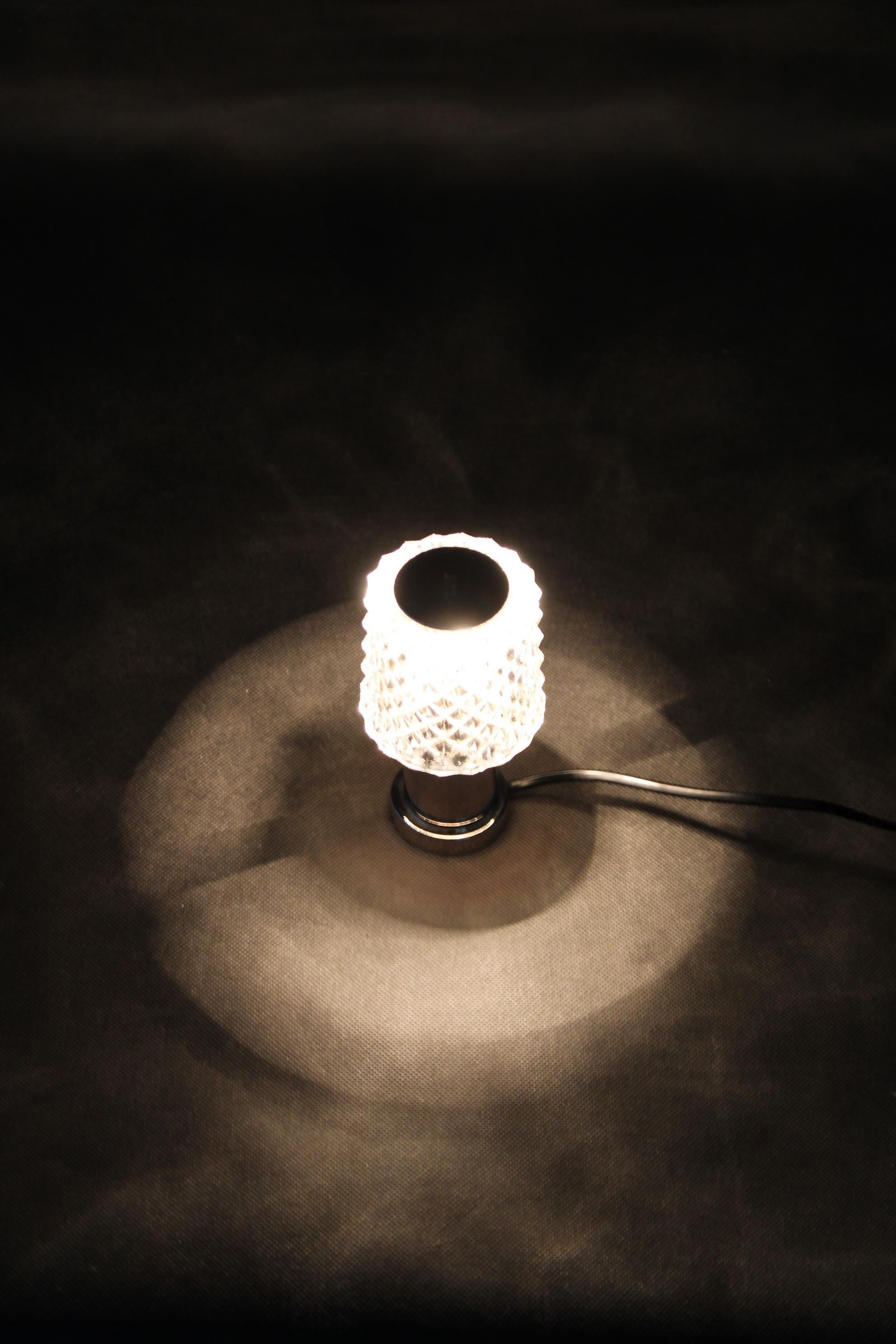1970er Glas-Tischlampe von Kamenicky Senov, Tschechoslowakei im Angebot 5