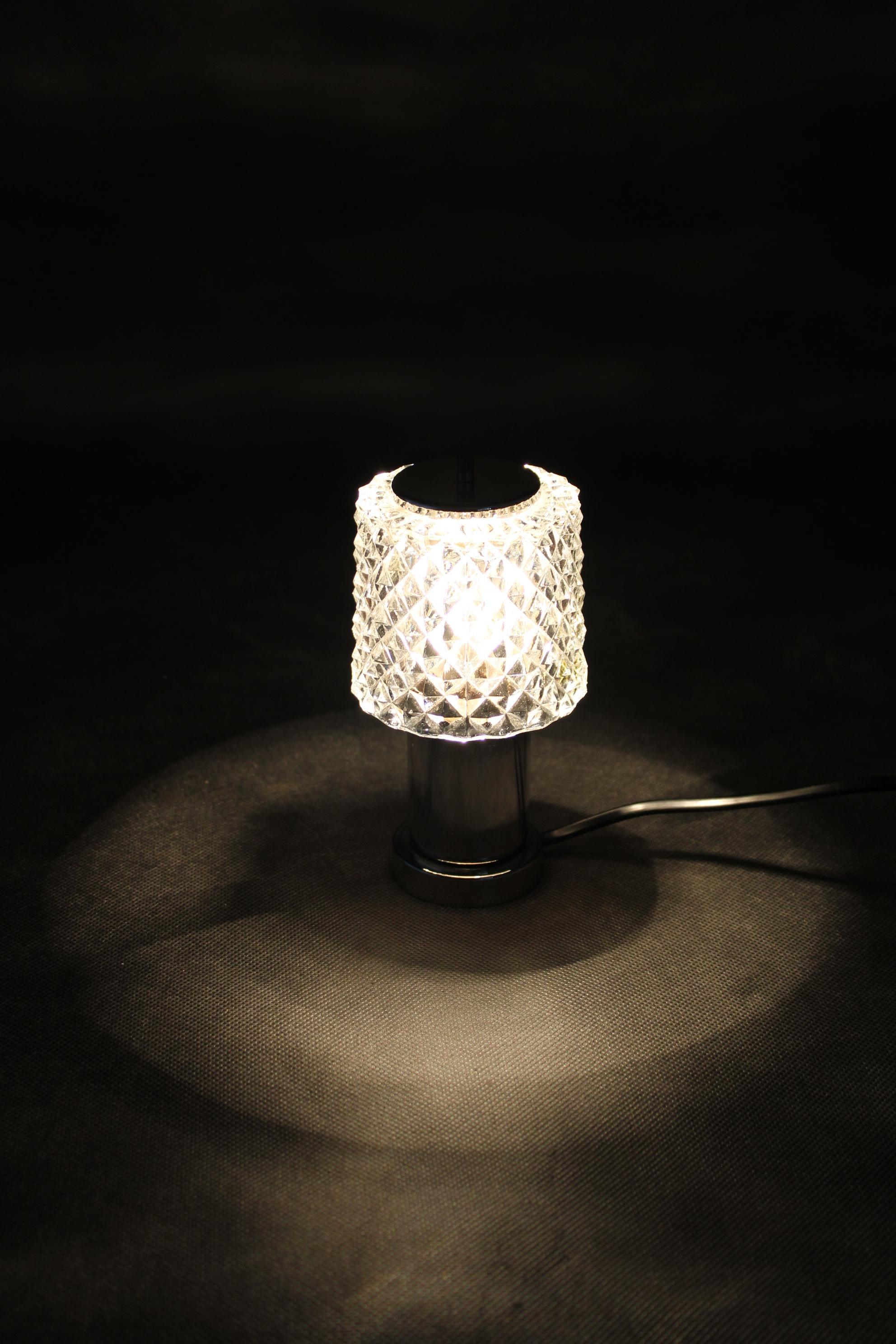 1970er Glas-Tischlampe von Kamenicky Senov, Tschechoslowakei im Angebot 3