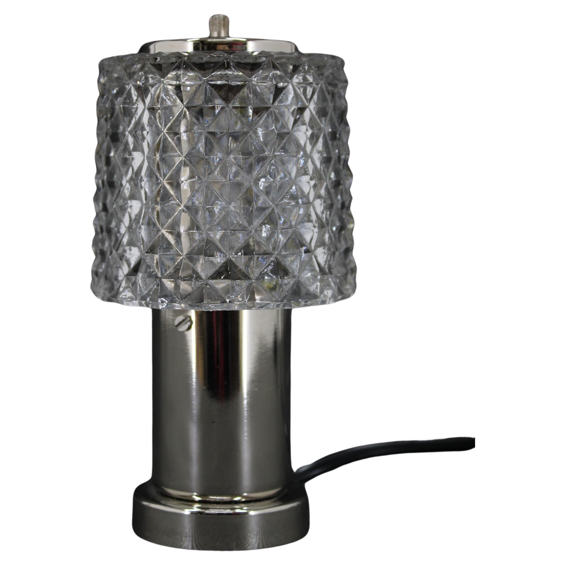 1970s Glass Table Lamp by Kamenicky Senov, Czechoslovakia