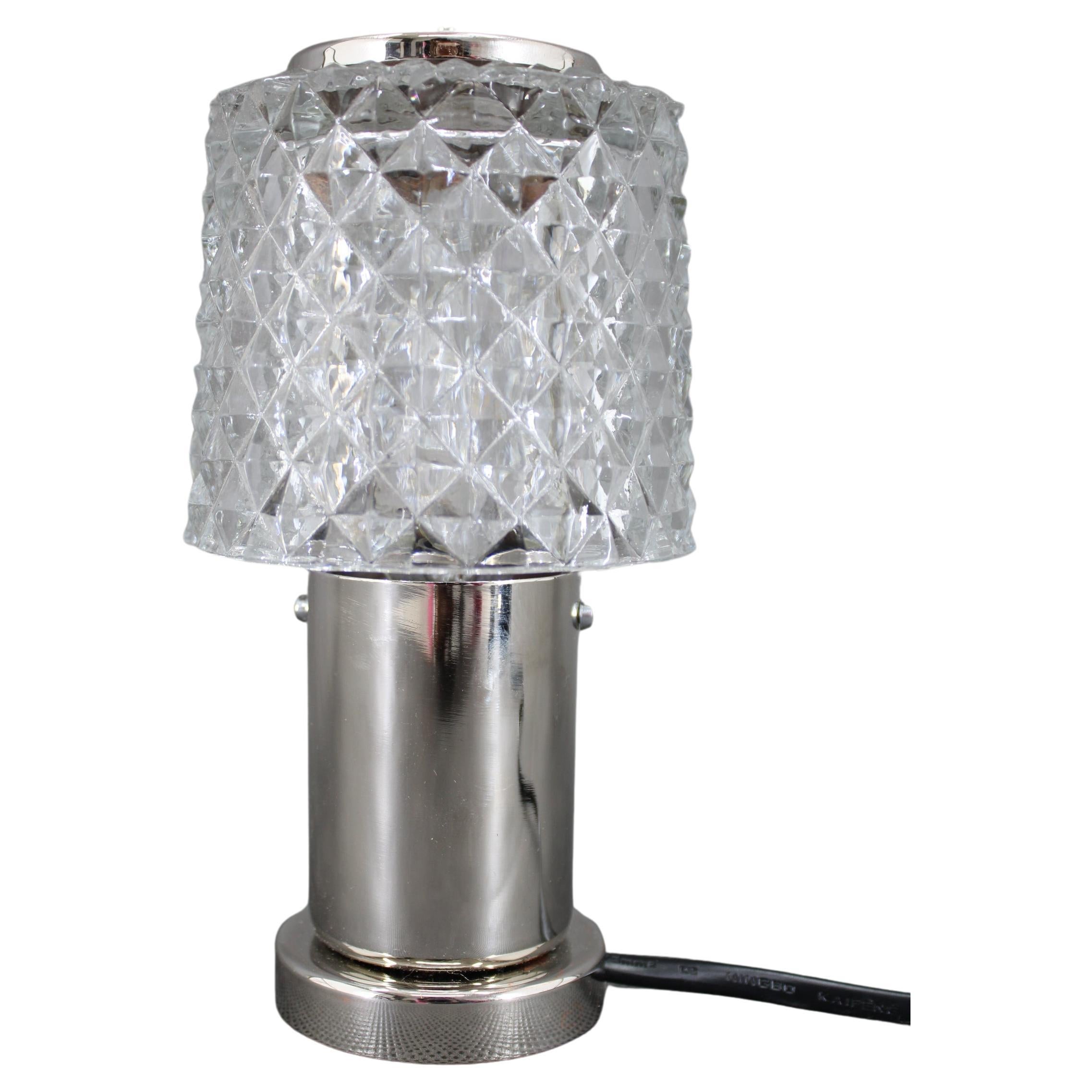 1970s Glass Table Lamp by Kamenicky Senov, Czechoslovakia