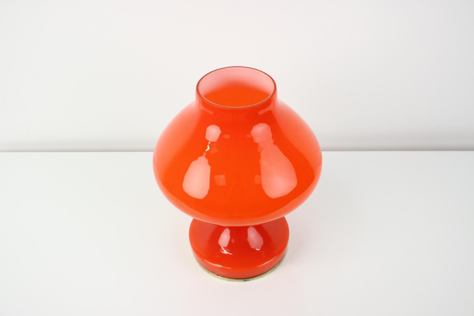 - Made in Czechoslovakia
- Made of metal, glass
- Re-polished
- Fully functional
- Good, original condition
- The color is orange.
