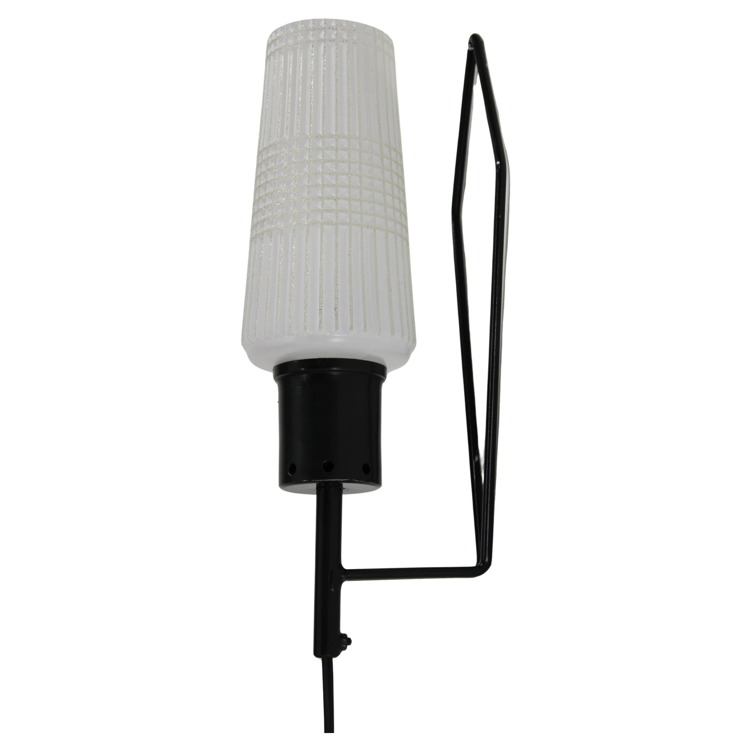 1970s Glass Wall Light , Czechoslovakia