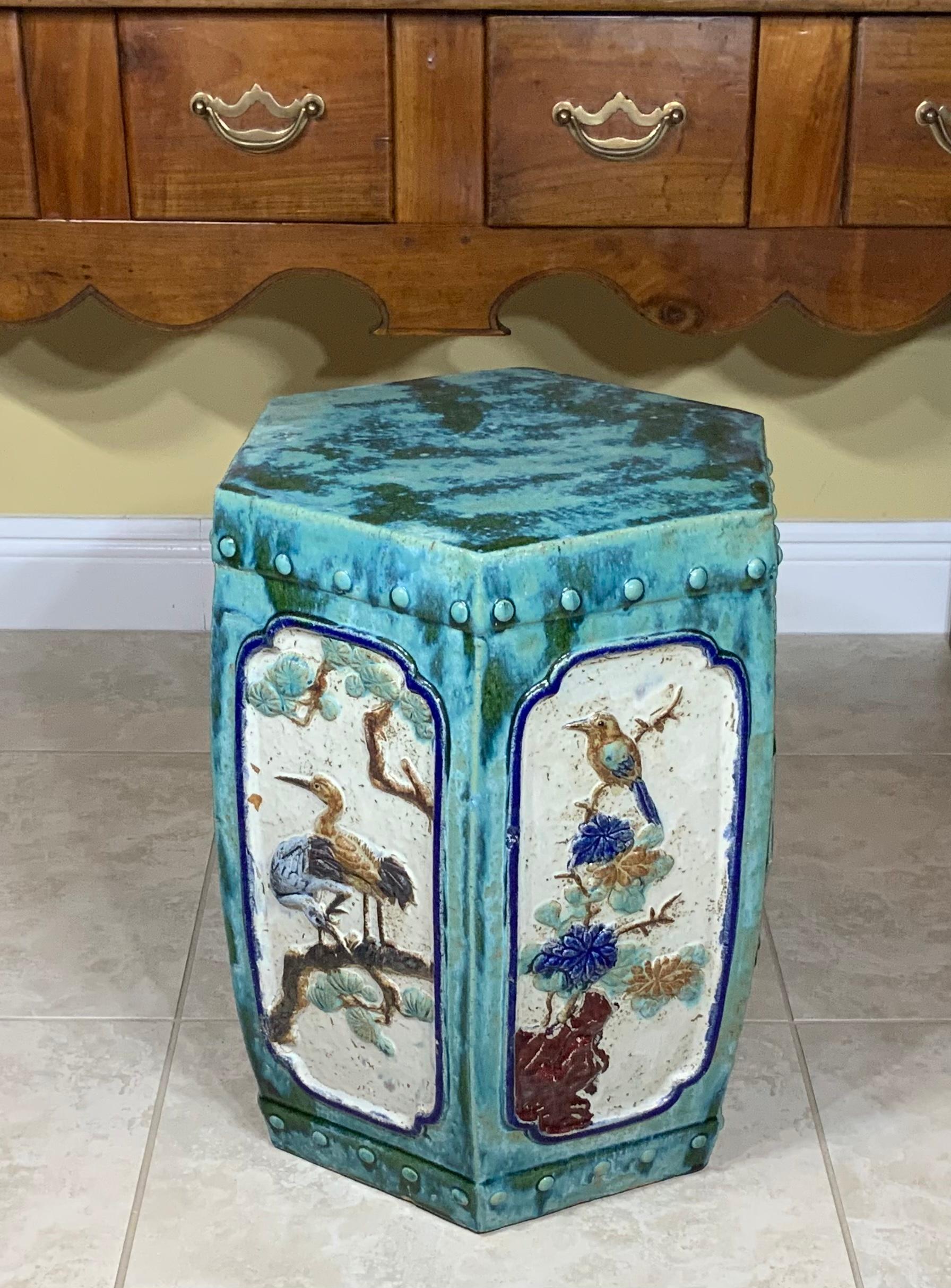 1970s Glazed Ceramic Garden Stool 9