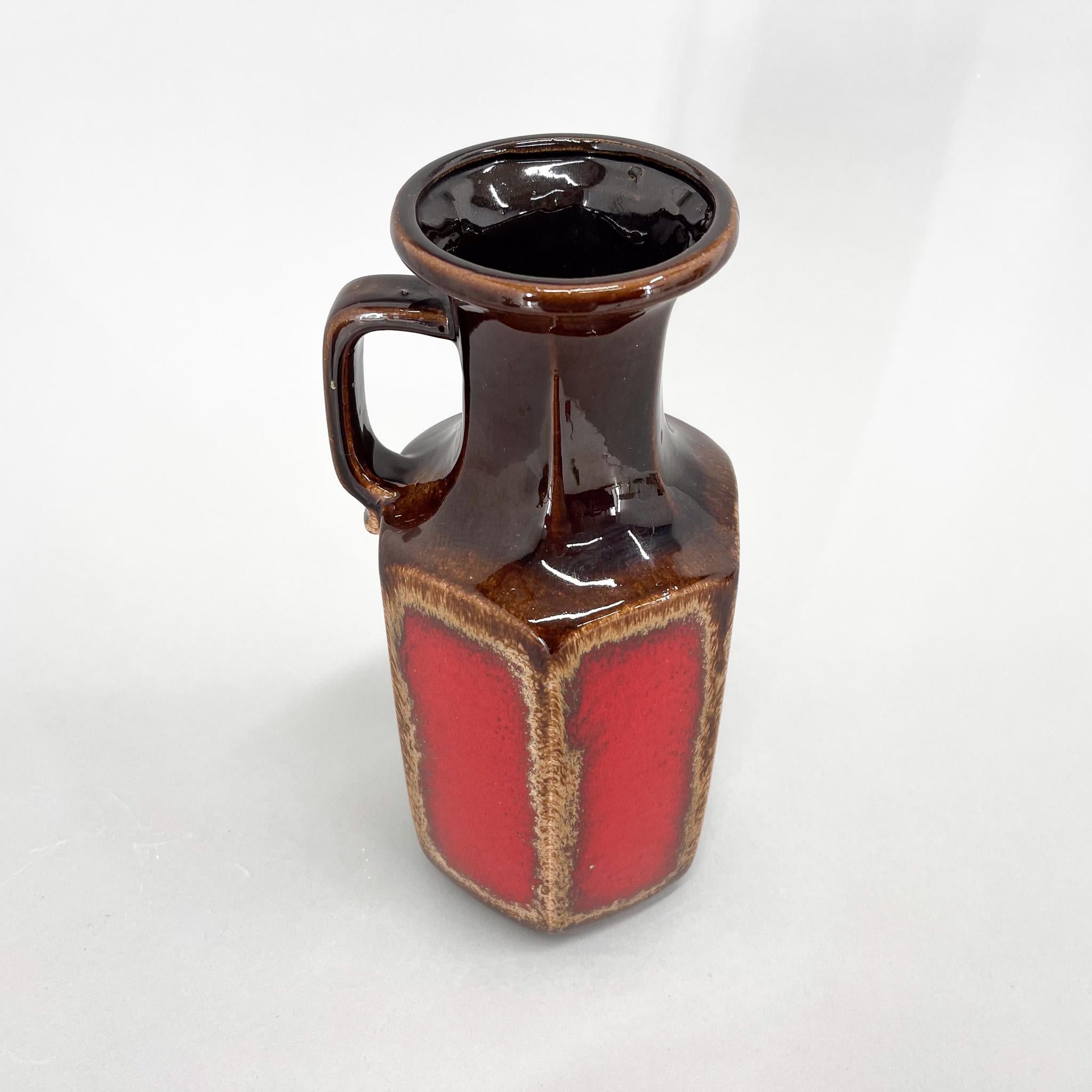 Mid-Century Modern 1970s Glazed Ceramic German Vase/Jug by Scheurich Keramik, Labeled For Sale