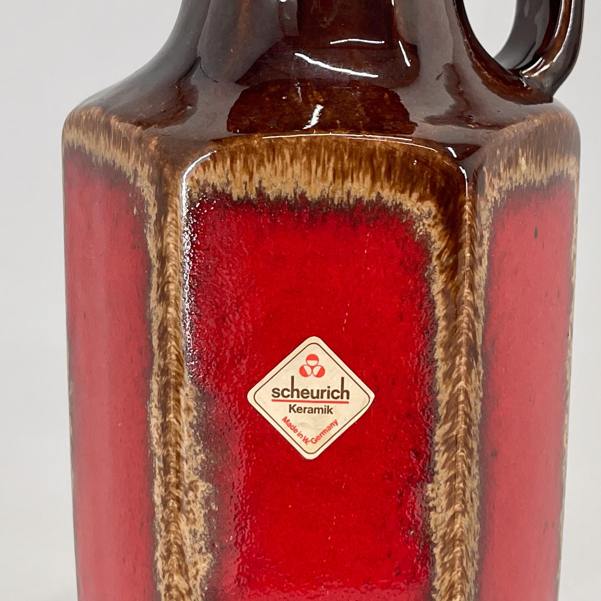 1970s Glazed Ceramic German Vase/Jug by Scheurich Keramik, Labeled For Sale 3