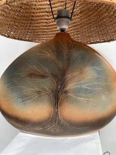 1970's Glazed Ceramic Lamp by D Prion Delattre Vallauris