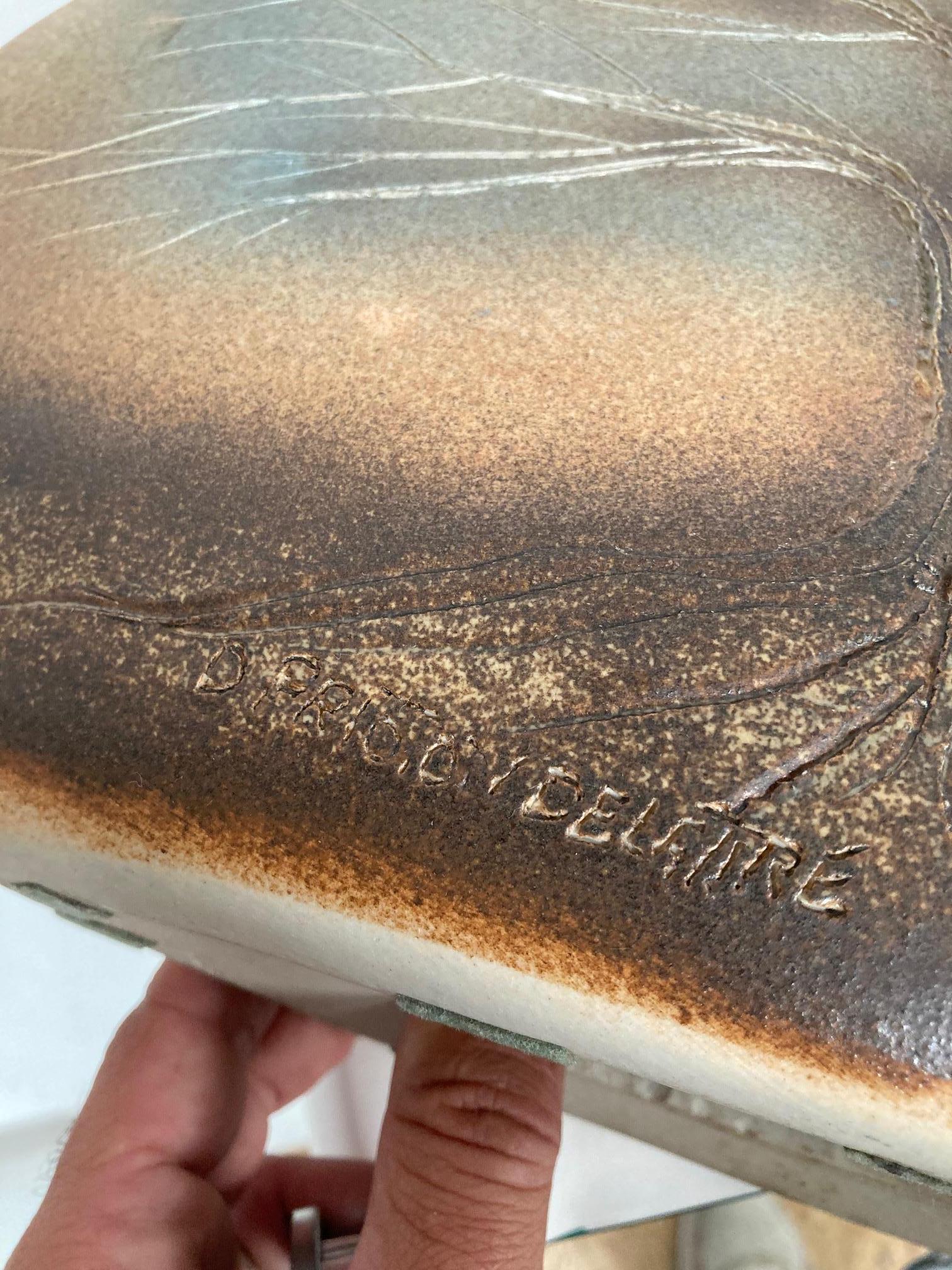 Fine XX secolo Lampada in ceramica smaltata degli anni '70 di D Prion Delattre AM in vendita
