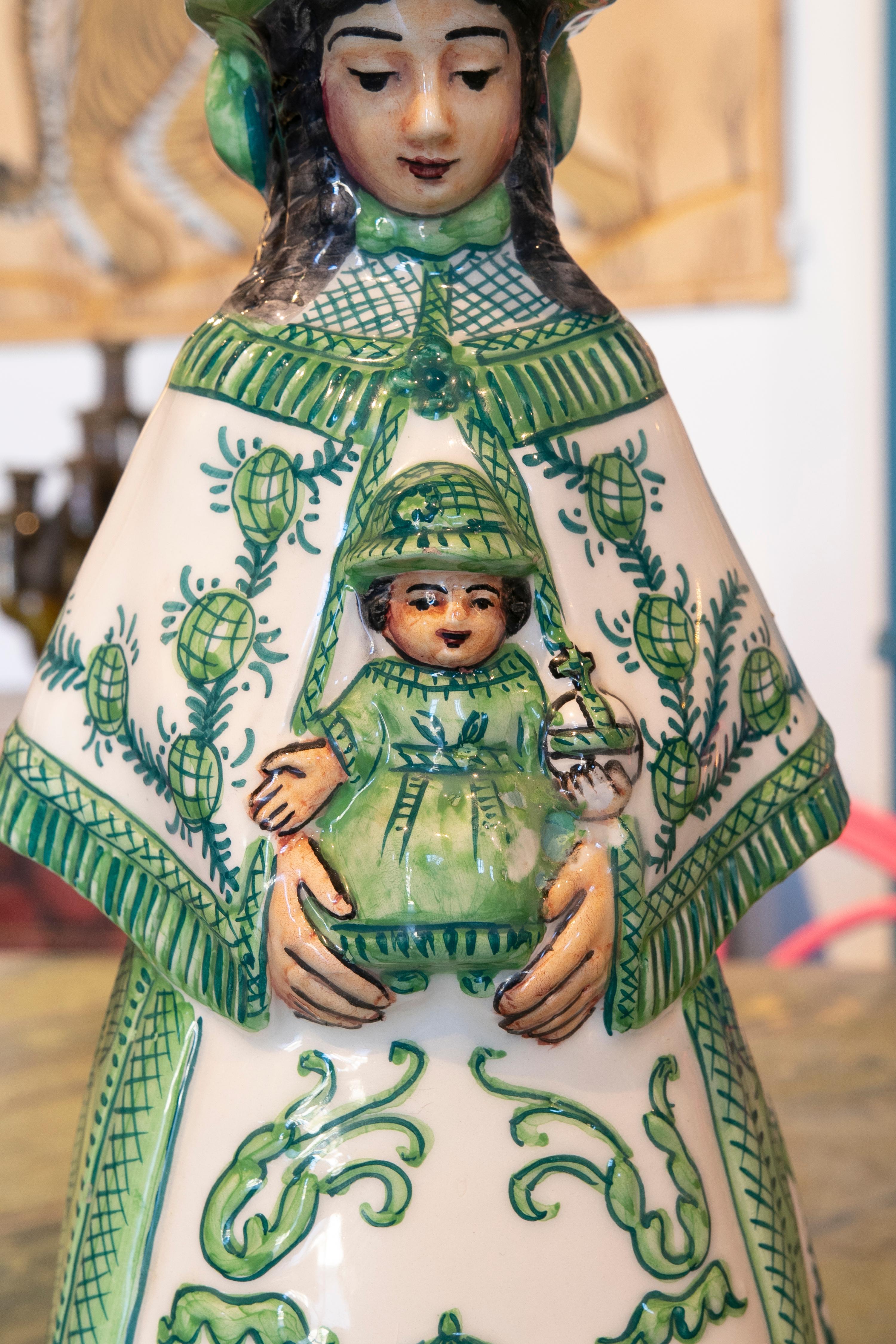 1970s Glazed Ceramic Sculpture of the Virgen del Rocio 4