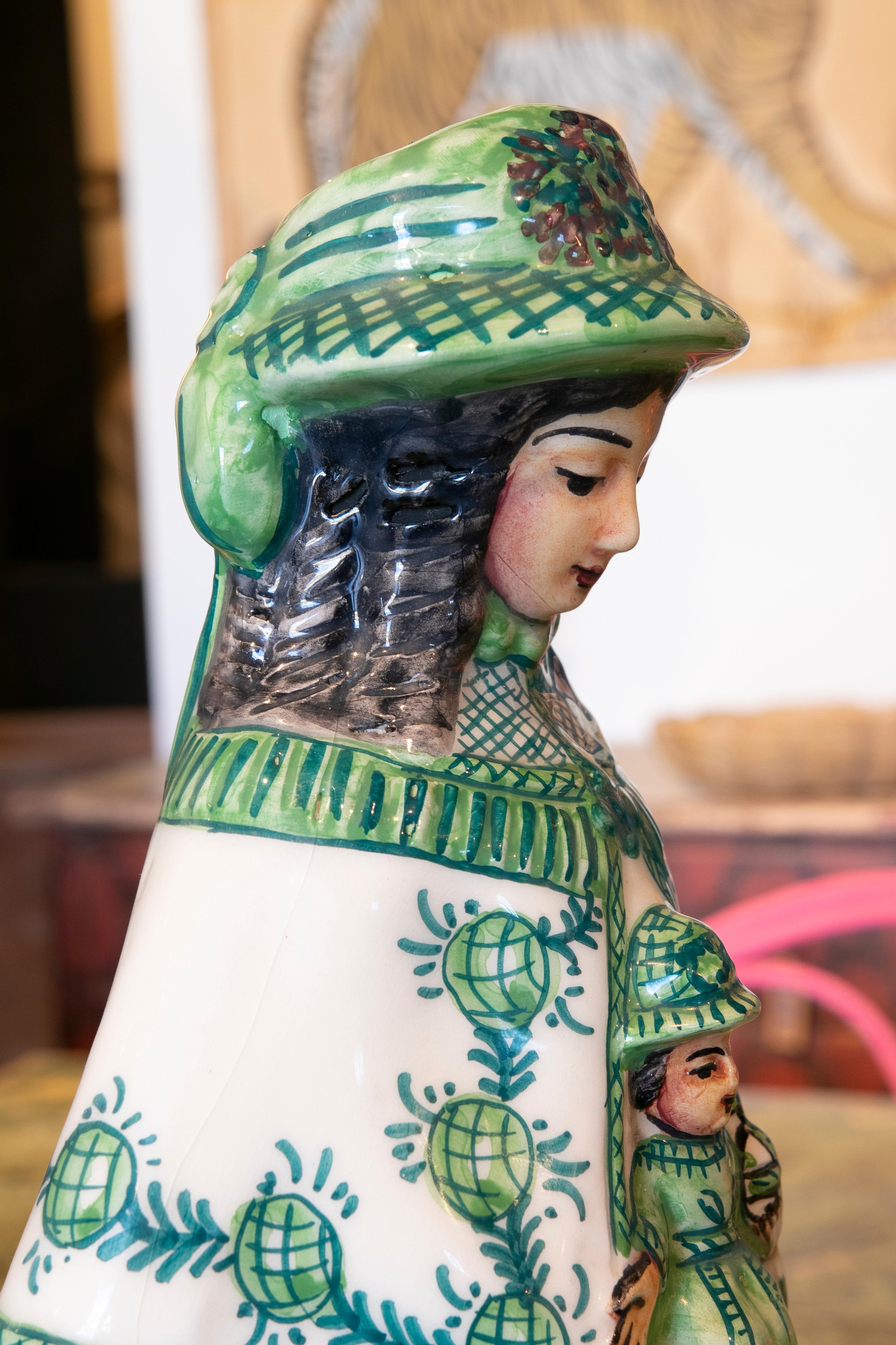 1970s Glazed Ceramic Sculpture of the Virgen del Rocio 6