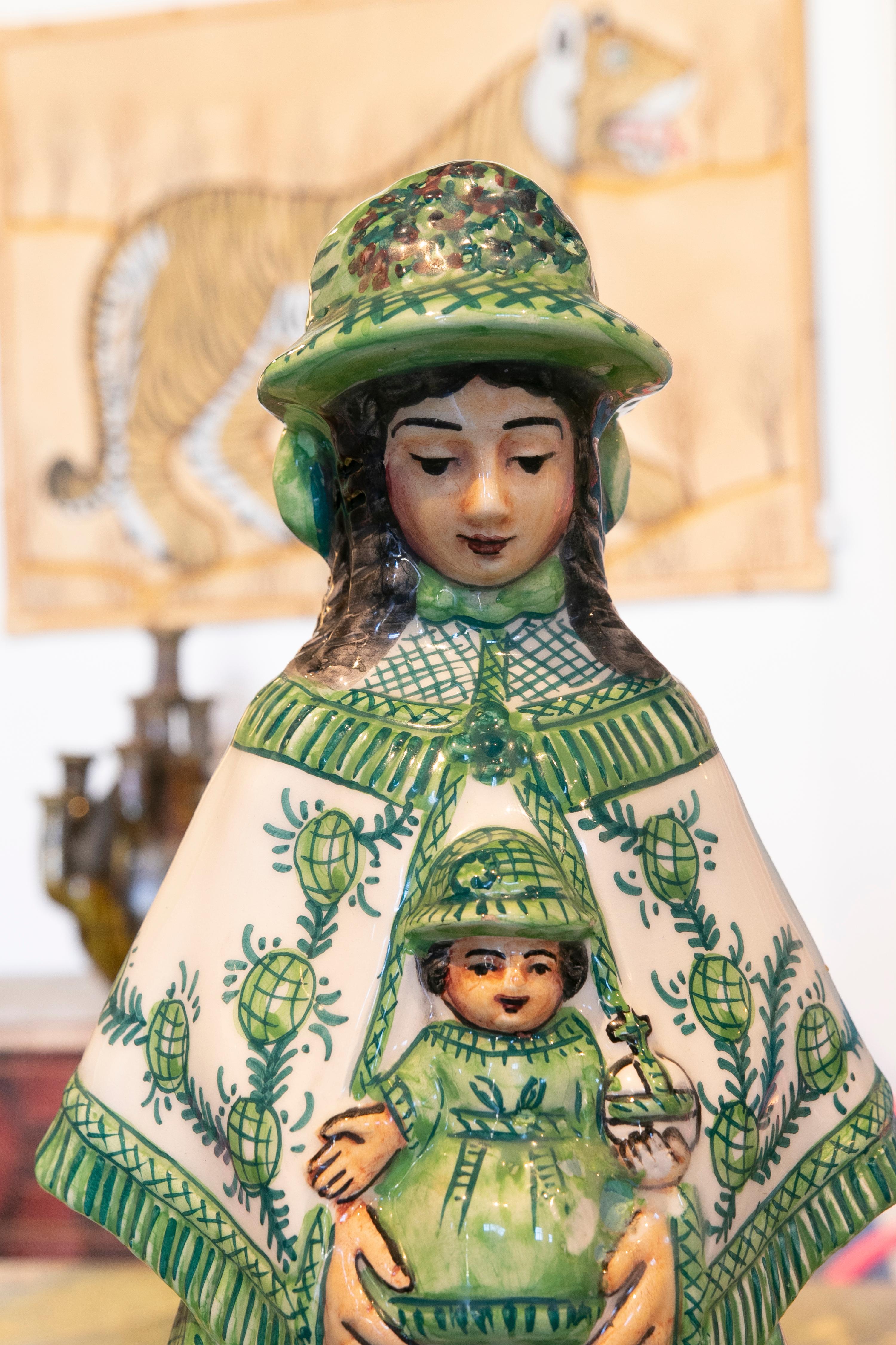 1970s Glazed Ceramic Sculpture of the Virgen del Rocio 3