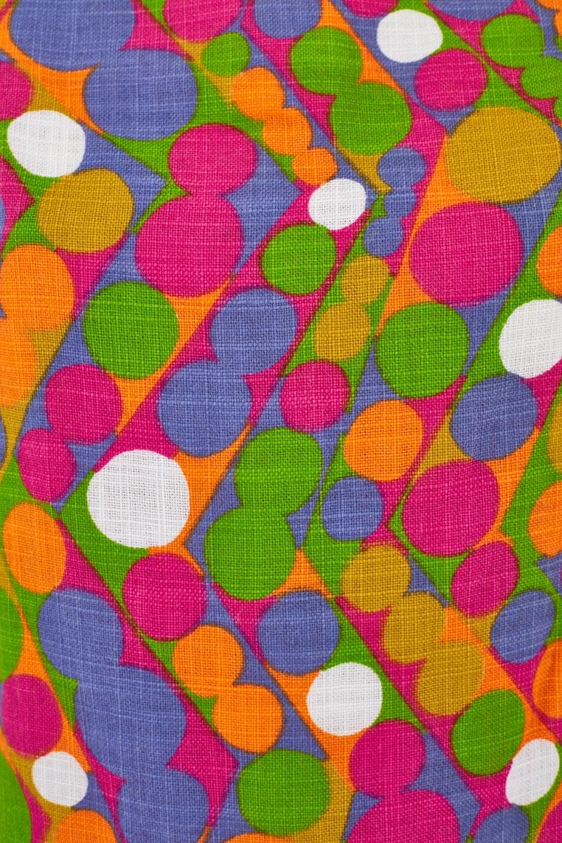 1970s Glen Sportique Polka Dot Print Linen Cotton Blouse In Excellent Condition For Sale In London, GB