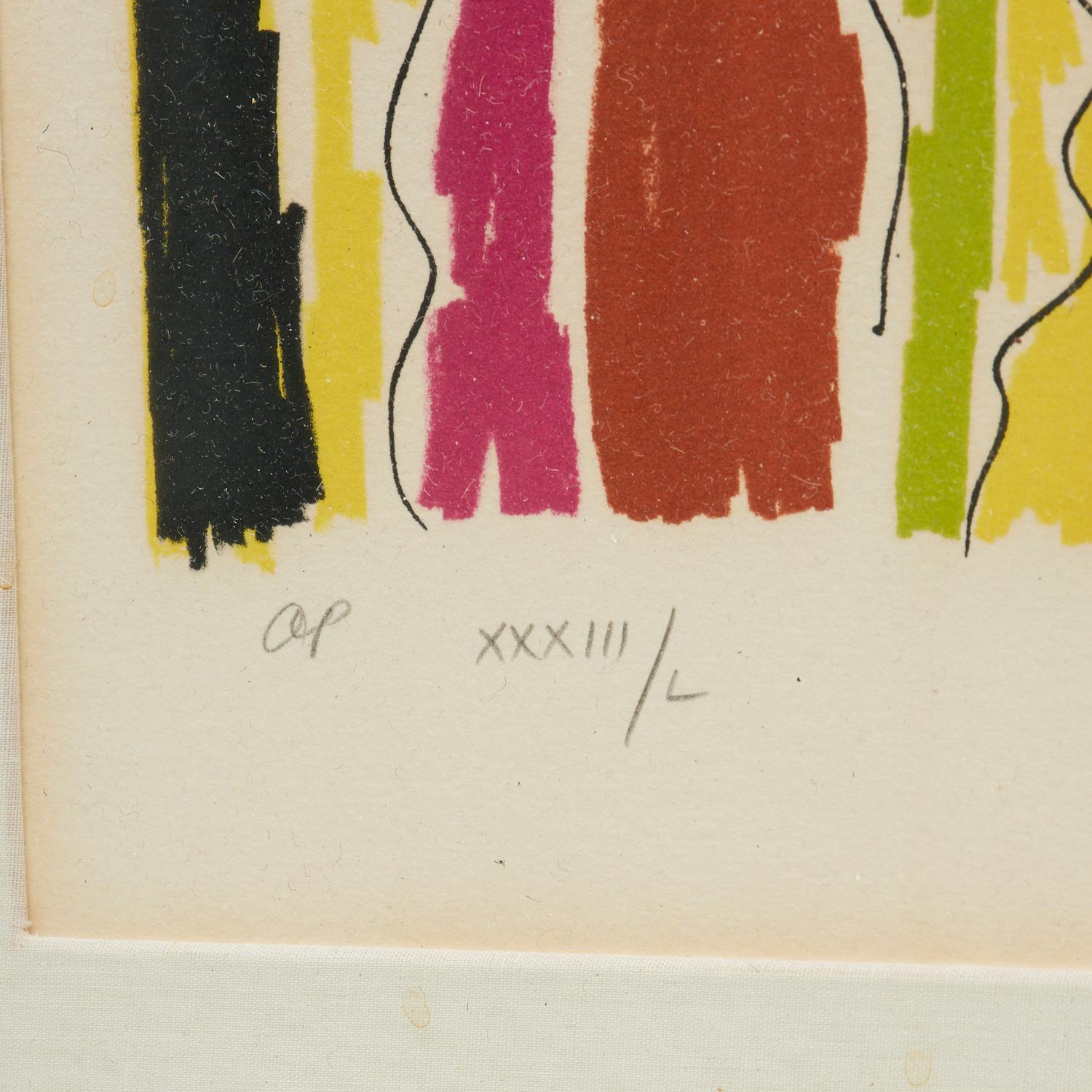 1970's Gloria Vanderbilt Signed and Framed Lithograph 