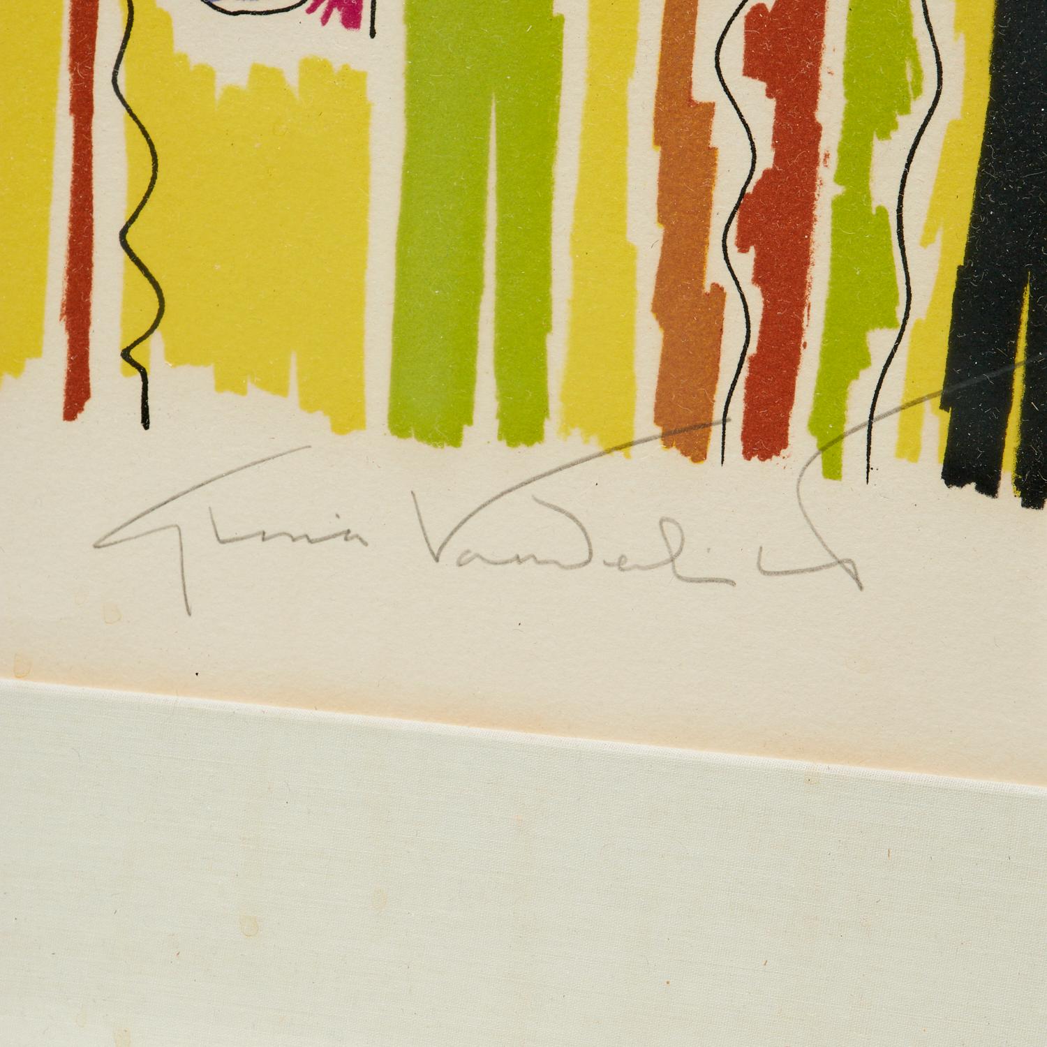 1970er Gloria Vanderbilt Signierte und gerahmte Lithographie 