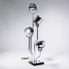 1970s Goffredo Reggiani Style Italian Modern Chrome Spotlight Table Lamp