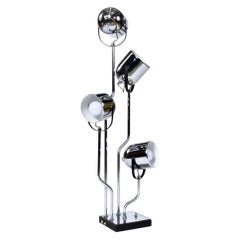 1970s Goffredo Reggiani Style Italian Modern Chrome Spotlight Table Lamp