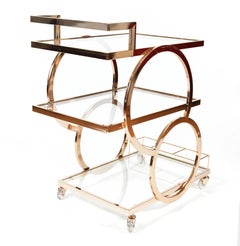 1970s Gold American Decorative Drinks Trolley