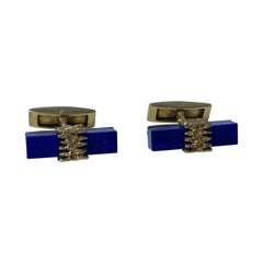 1970's Gold and Lapis Cufflinks