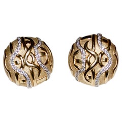 9K Gold Cubic Zirconia Clip On Earrings