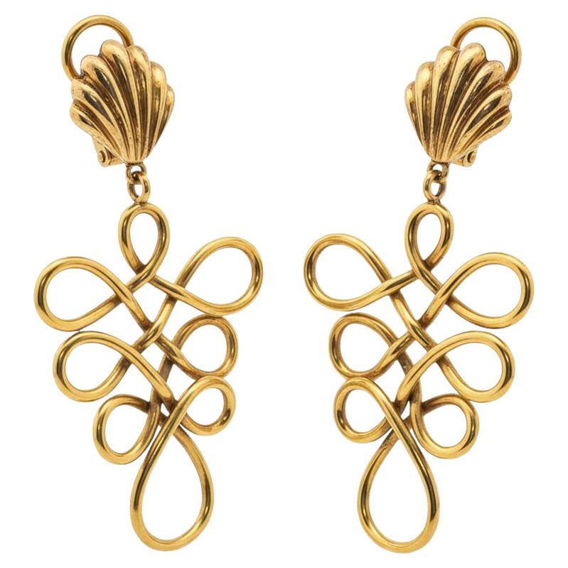 1970s Gold Dangle Earrings