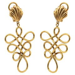 1970s Gold Dangle Earrings