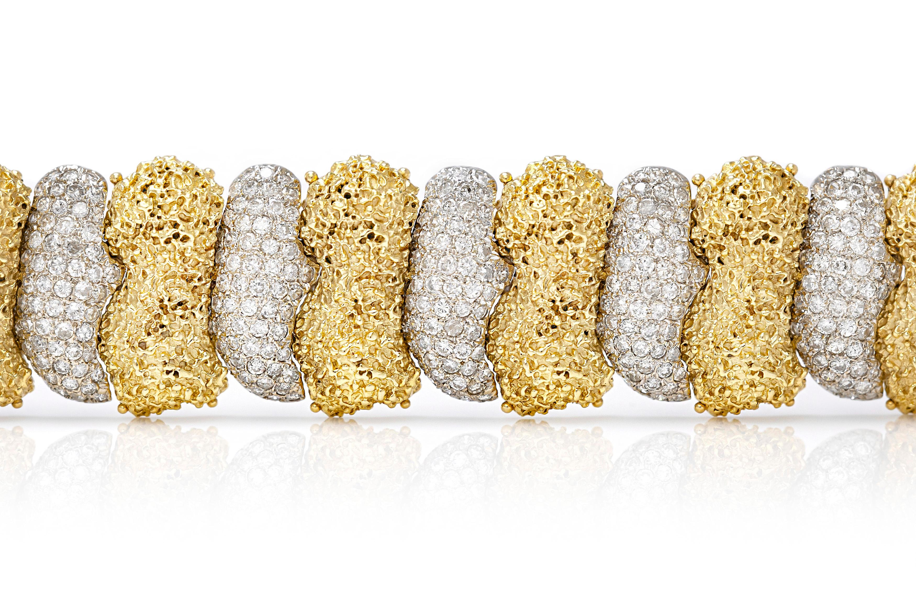 Bracelet en or et diamants des années 1970 Bon état - En vente à New York, NY