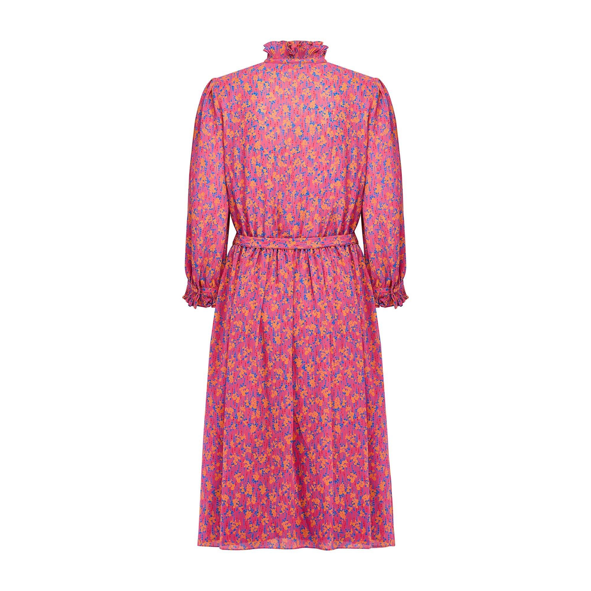 Vestido camisero con estampado abstracto de los años 70 Gold Label by Tricoville Rosa en venta