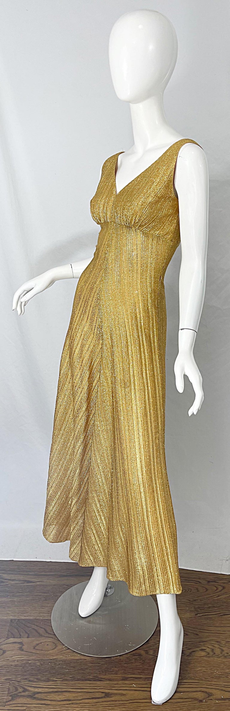 slim fit dress slacks Vintage 60s Pauline Trigére Metallic Gold Lamé Cocktail Dress & Coat Set, B34